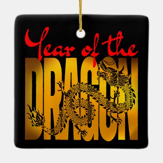 Jaar van de Draak Keramisch Ornament (Achterkant)