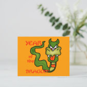 Jaar van de Draak met de Draak van de Cartoon Feestdagenkaart (Staand voorkant)