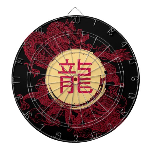 Jaar van de Draak Modern Kanji Dartbord (Voorkant)