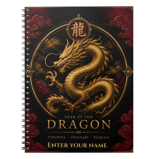 Jaar van de Draak Persoonlijk Zodiac Notitieboek (Voorkant)