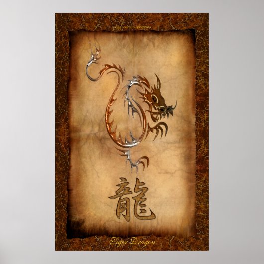 Jaar van de Draak, Poster Tiger Dragon Art (Voorkant)
