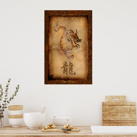 Jaar van de Draak, Poster Tiger Dragon Art (Keuken)