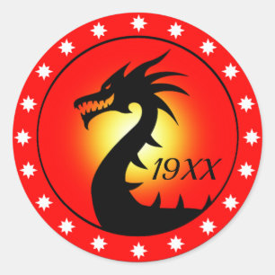 Jaar van de Draak Ronde Sticker