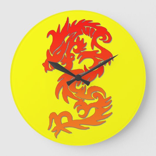 Jaar van de Draak Ronde Wandklok (Voorkant)