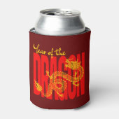 Jaar van de Draak Rood Goud Blikjeskoeler (Blikje Voorkant)