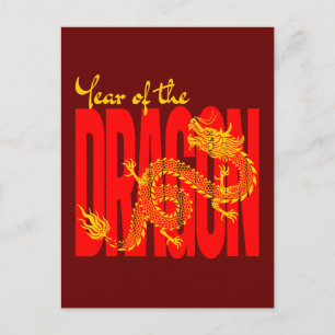 Jaar van de Draak Rood Goud Briefkaart
