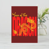 Jaar van de Draak Rood Goud Kaart (Staand voorkant)