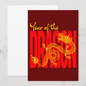 Jaar van de Draak Rood Goud Kaart (Voorkant / Achterkant)