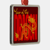 Jaar van de Draak Rood Goud Metalen Ornament (Rechts)