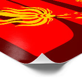 Jaar van de Draak Rood Goud Perfect Poster (Hoek)
