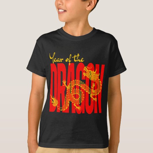 Jaar van de Draak Rood Goud T-shirt (Voorkant)