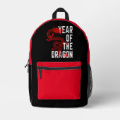 Jaar van de draak rood wit bedrukte rugzak (Voorkant)