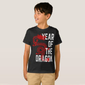 Jaar van de draak rood wit t-shirt (Voorkant volledig)