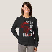 Jaar van de draak rood wit t-shirt (Voorkant volledig)