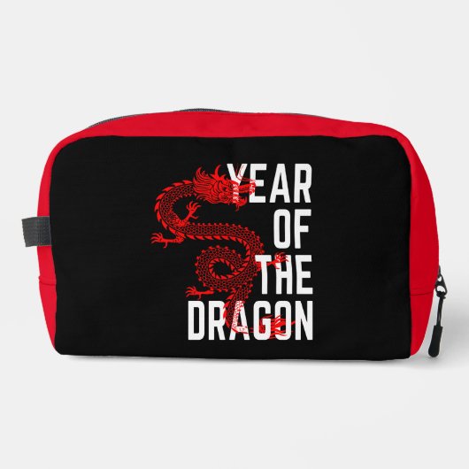 Jaar van de draak rood wit toilettasje (Voorkant)