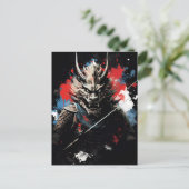 Jaar van de draak Samurai Briefkaart (Staand voorkant)
