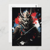 Jaar van de draak Samurai Briefkaart (Voorkant / Achterkant)