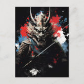 Jaar van de draak Samurai Briefkaart (Voorkant)