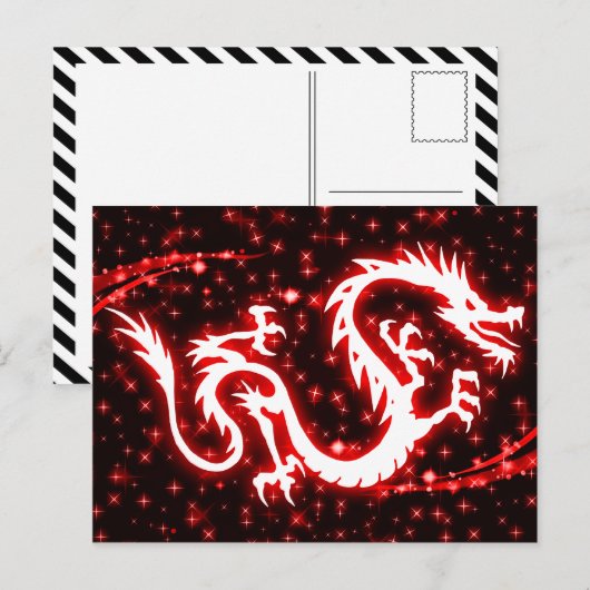 jaar van de draak: starshine feestdagenkaart (Voorkant / Achterkant)