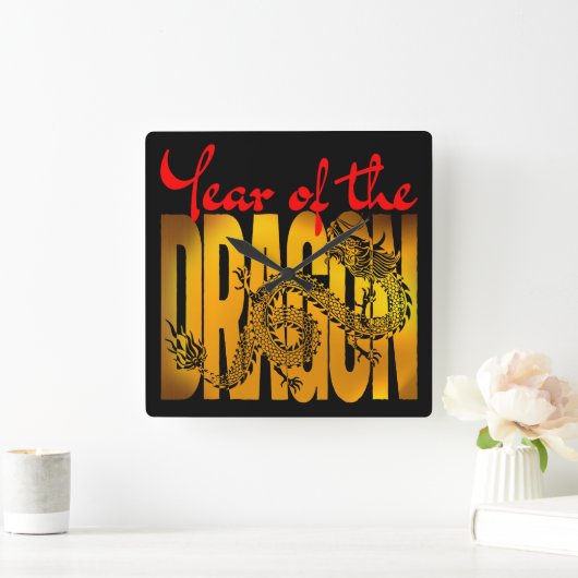 Jaar van de Draak Vierkante Klok (Huis)