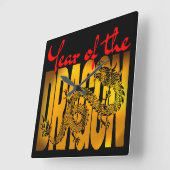 Jaar van de Draak Vierkante Klok (Hoek)