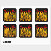 Jaar van de Draak Vierkante Sticker (Vel)