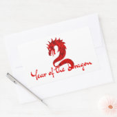 JAAR VAN DE DRACON  RECHTHOEKIGE STICKER (Envelop)