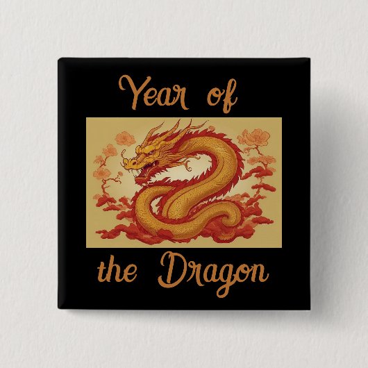 Jaar van de Dragon Button (Voorkant)