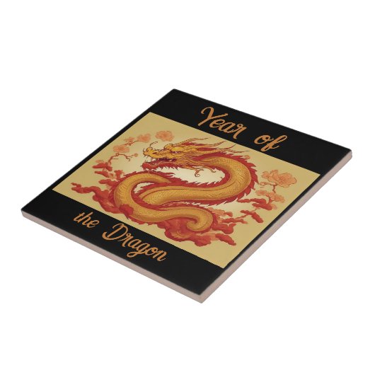 Jaar van de Dragon Ceramic Tegel Tegeltje (Zijkant)