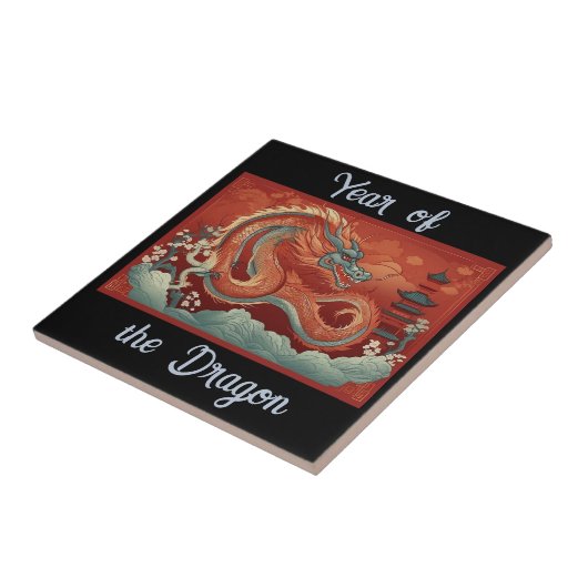 Jaar van de Dragon Ceramic Tegel Tegeltje (Zijkant)
