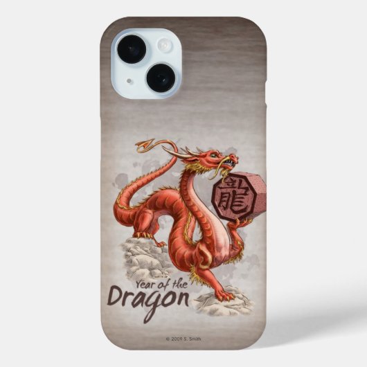 Jaar van de Dragon Chinese Zodiac Art iPhone Case (Achterkant)