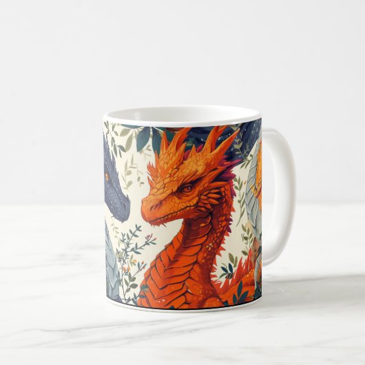 Jaar van de Dragon Coffe Mok met Draken (Voorkant rechts)