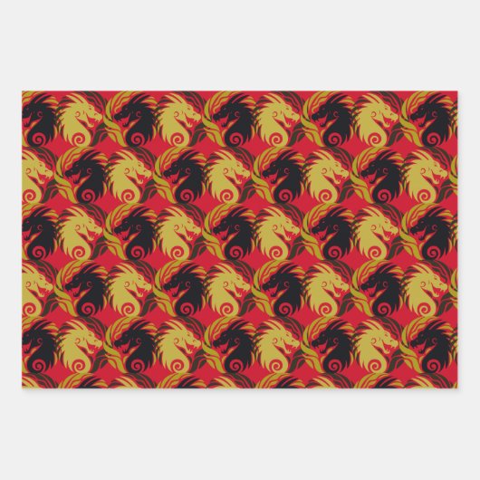Jaar van de Dragon Design Inpakpapier Vel (Voorkant 2)
