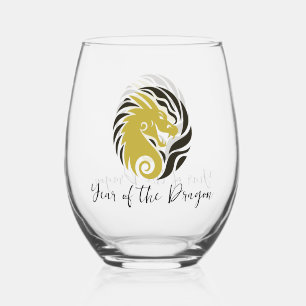 Jaar van de Dragon Design Stemless Wijnglas Zonder Voet