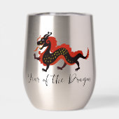 Jaar van de Dragon Design Thermische Wijn Tumbler (Achterkant)