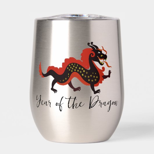 Jaar van de Dragon Design Thermische Wijn Tumbler (Voorkant)