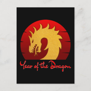 JAAR VAN DE DRAGON GOUD ROOD BRIEFKAART