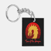 JAAR VAN DE DRAGON GOUD ROOD SLEUTELHANGER (Voorkant Links)