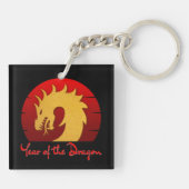 JAAR VAN DE DRAGON GOUD ROOD SLEUTELHANGER (Achterkant)