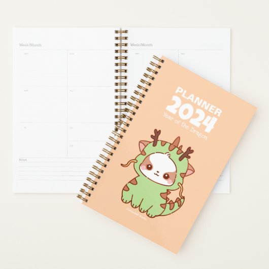 Jaar van de Dragon Mochi 2024 Schattige Kawaii Pup Planner (Display)
