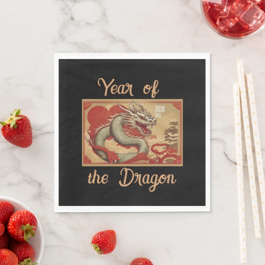 Jaar van de Dragon Paper Napkin Servet (Insitu)