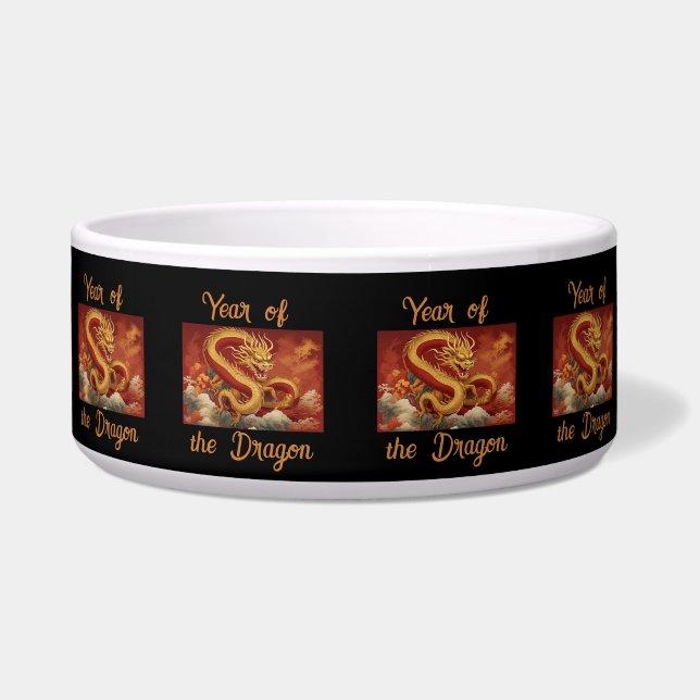Jaar van de Dragon Pet Bowl Voerbakje (Voorkant)