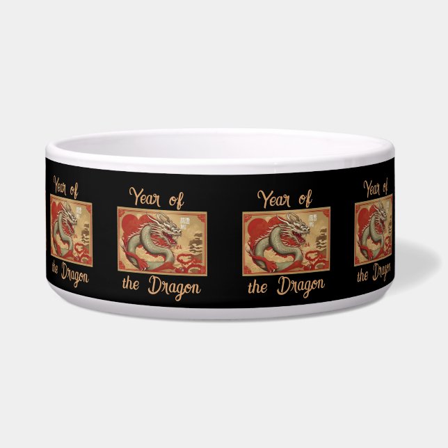 Jaar van de Dragon Pet Bowl Voerbakje (Voorkant)