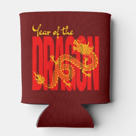 Jaar van de Dragon Red Gold Blikjeskoeler (Achterkant)