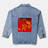 Jaar van de Dragon Red Gold Denim Jacket (Achterkant)