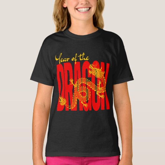 Jaar van de Dragon Red Gold T-shirt (Voorkant)