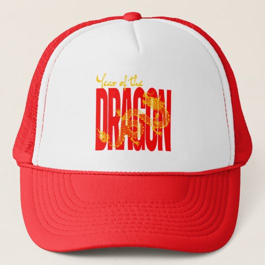 Jaar van de Dragon Red Gold Trucker Pet (Voorkant)