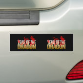 JAAR VAN DE DRAGON ROOD GOUD BUMPERSTICKER (Op auto)