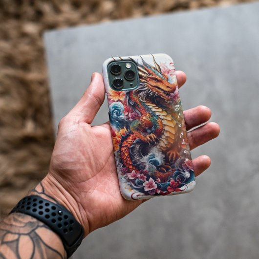 Jaar van de Dragon Rood Sinaasappel en wit Custom Case-Mate iPhone Case