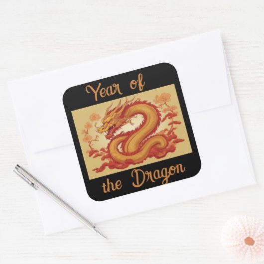 Jaar van de Dragon Sticker (Envelop)